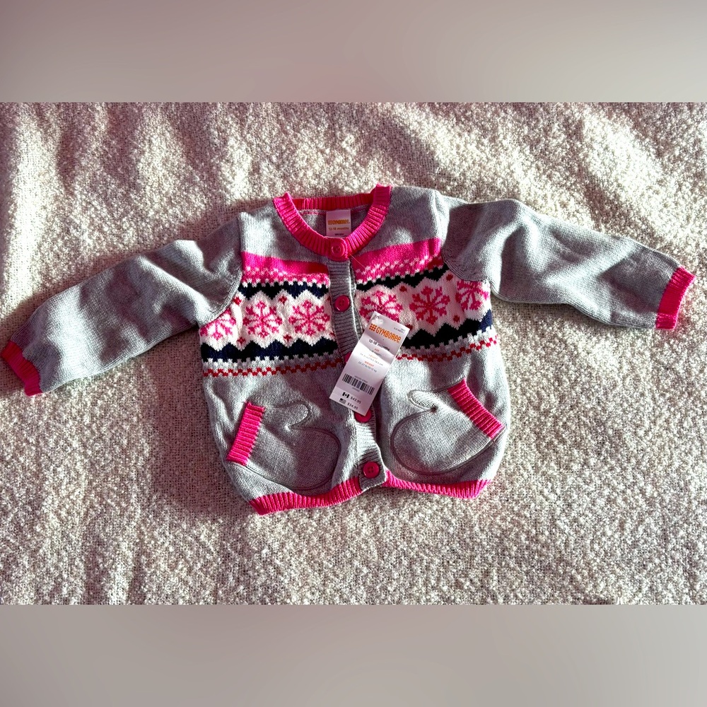 NWT Gymboree Toddler Girls Button Up Cardigan, 12-18 Months